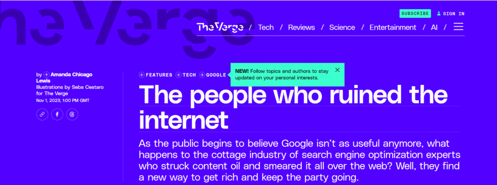 The verge publication on the people who ruined the internet